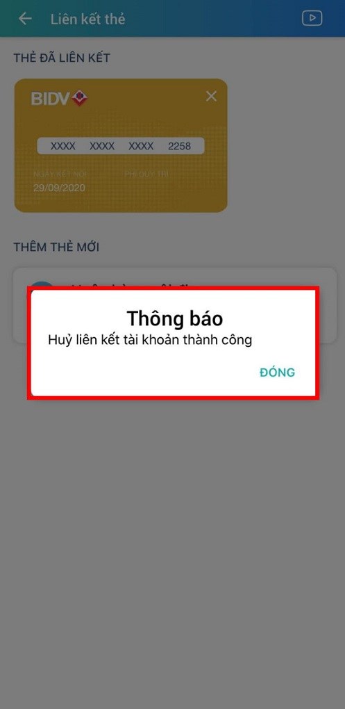 Cách hủy liên kết thẻ ATM ngân hàng với ViettelPay