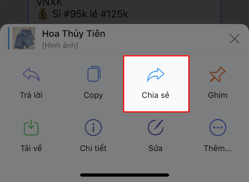  Chọn Chia sẻ.