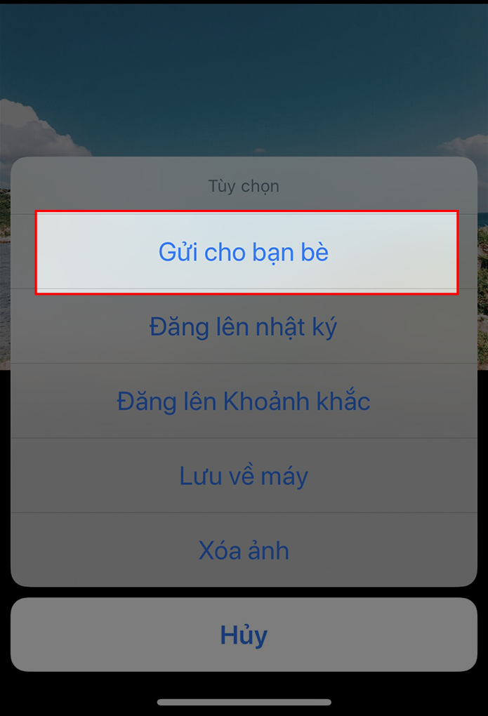 Chọn Gửi cho bạn bè