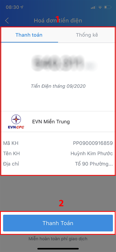 X&aacute;c nhận số tiền thanh to&aacute;n v&agrave; chọn X&aacute;c nhận