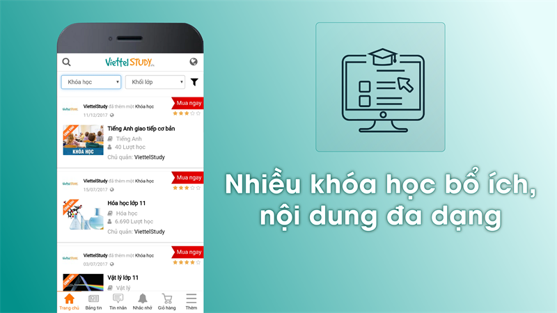 Nhiều kh&oacute;a học bổ &iacute;ch đa dạng