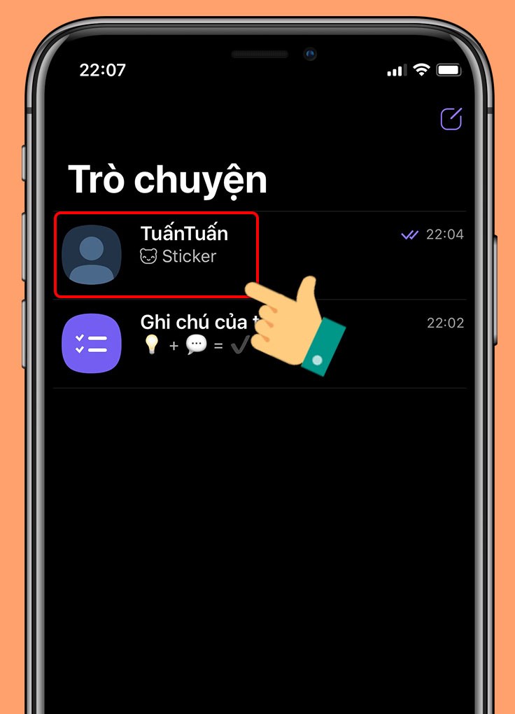 Ẩn tin nhắn trên Viber bằng cách sử dụng ngón tay kéo từ phải qua trái