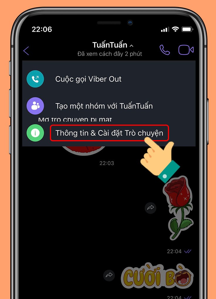 Chọn Thông tin & cài đặt Trò chuyện