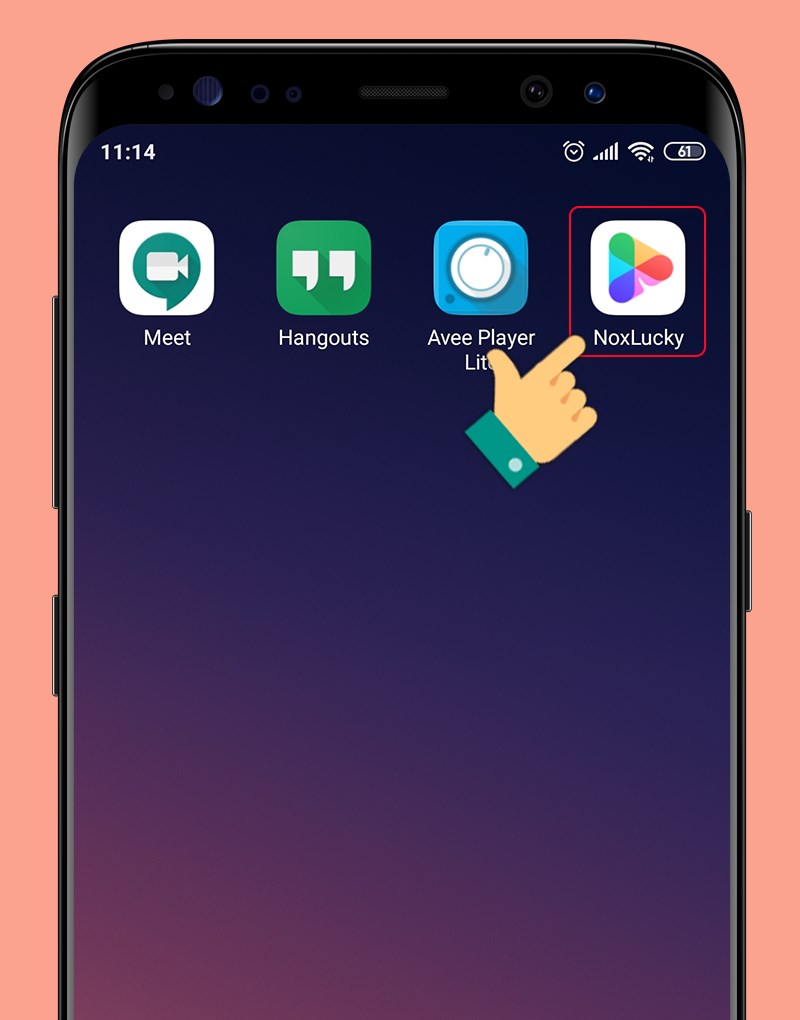 Mở NoxLucky ở giao diện chính của điện thoại
