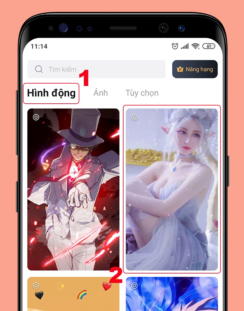 Chọn hình động bạn muốn sử dụng làm hình nền điện thoại