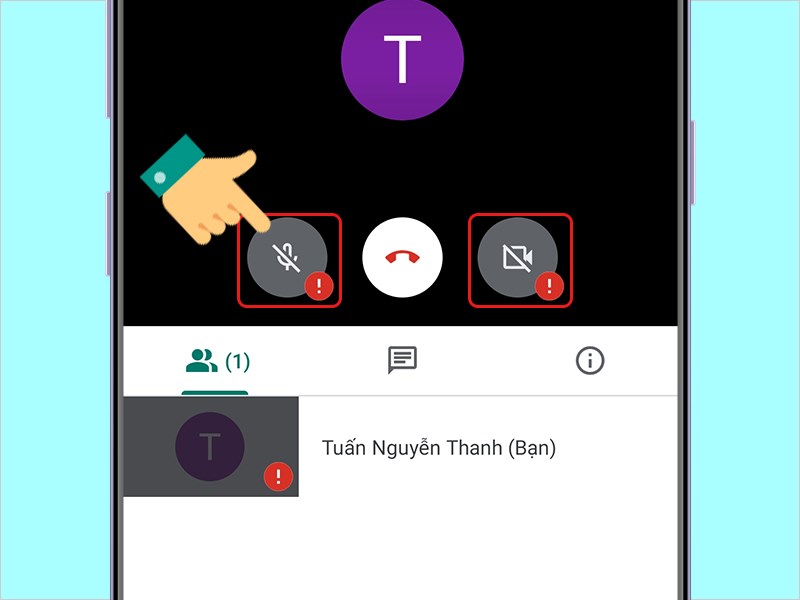 Biểu tượng mic và camera.