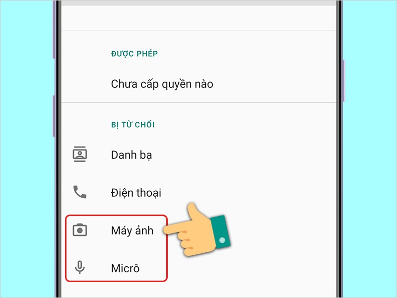 Cho phép quyền truy cập máy ảnh, micro.