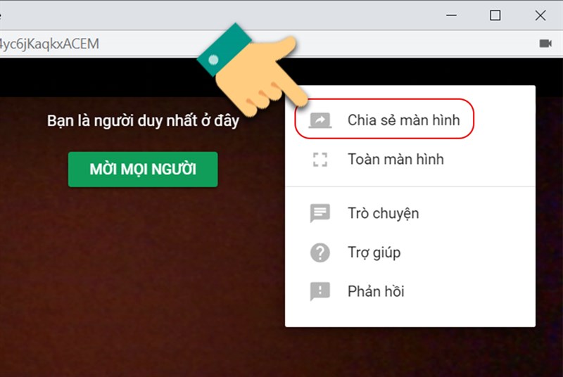 Chia sẻ màn hình.