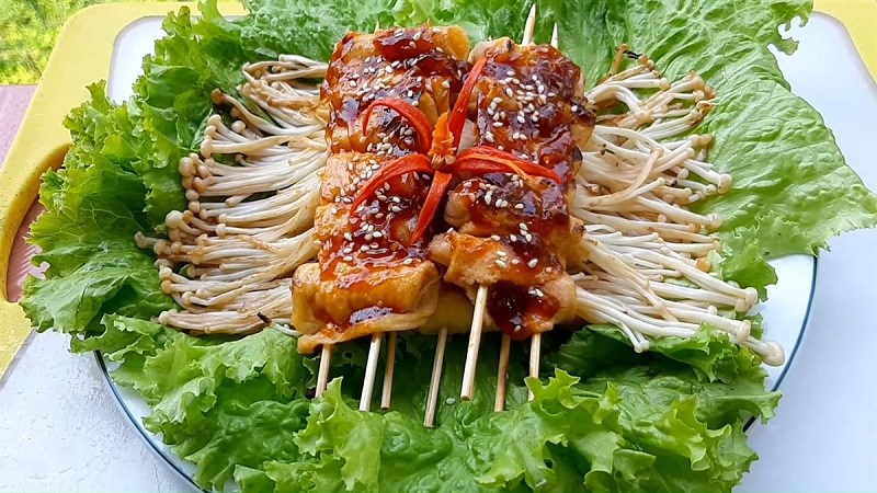 Đậu hũ cuộn nấm kim châm