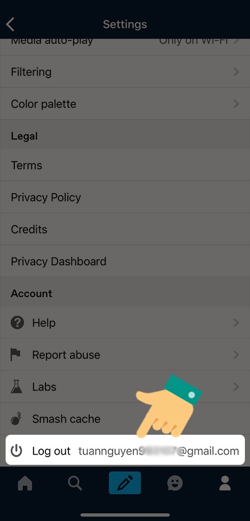 Đăng xuất tài khoản