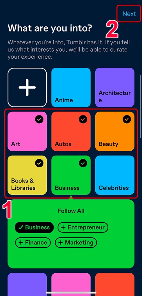 Chọn sở thích của bạn