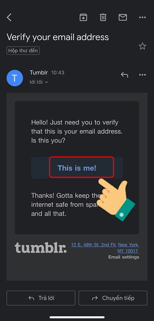X&aacute;c nhận địa chỉ email của bạn