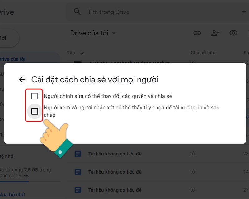 Cách mở và kiểm soát quyền truy cập file, link Google Drive đơn giản