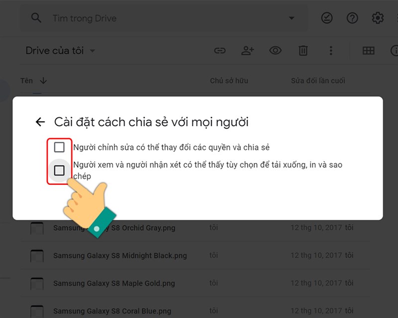 Tắt quyền cho tính năng chia sẻ trên Google Drive