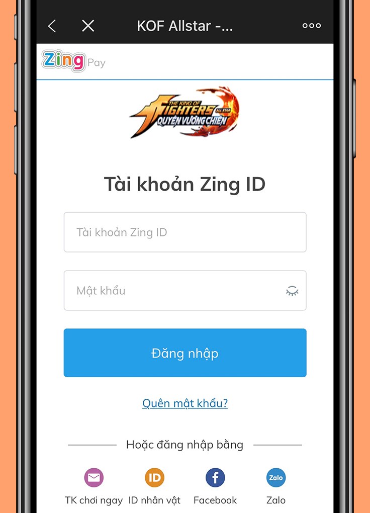 Truy cập trang web nạp tiền KOF AllStar - Quyền Vương Chiến