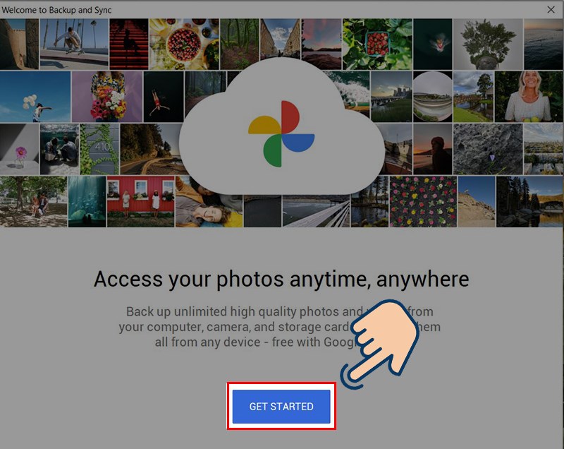 Chọn v&agrave;o GET STARTED.