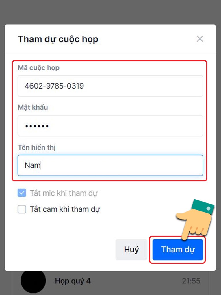 Tham dự cuộc họp.