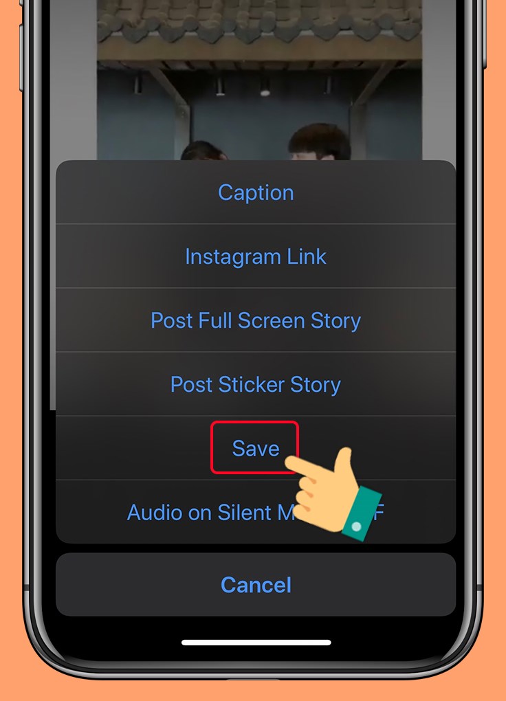 Chọn Save để lưu Story Instagram về thiết bị