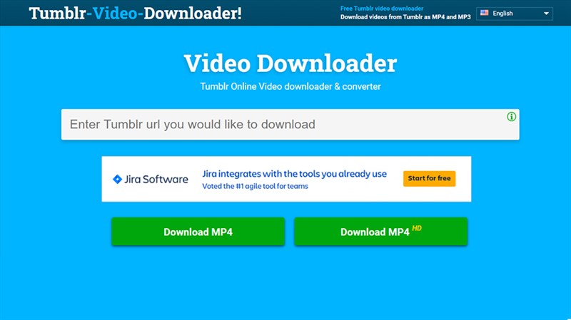 Giao diện chính trang web Video Downloader