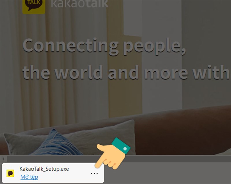 Nhấn vào file .exe vừa tải