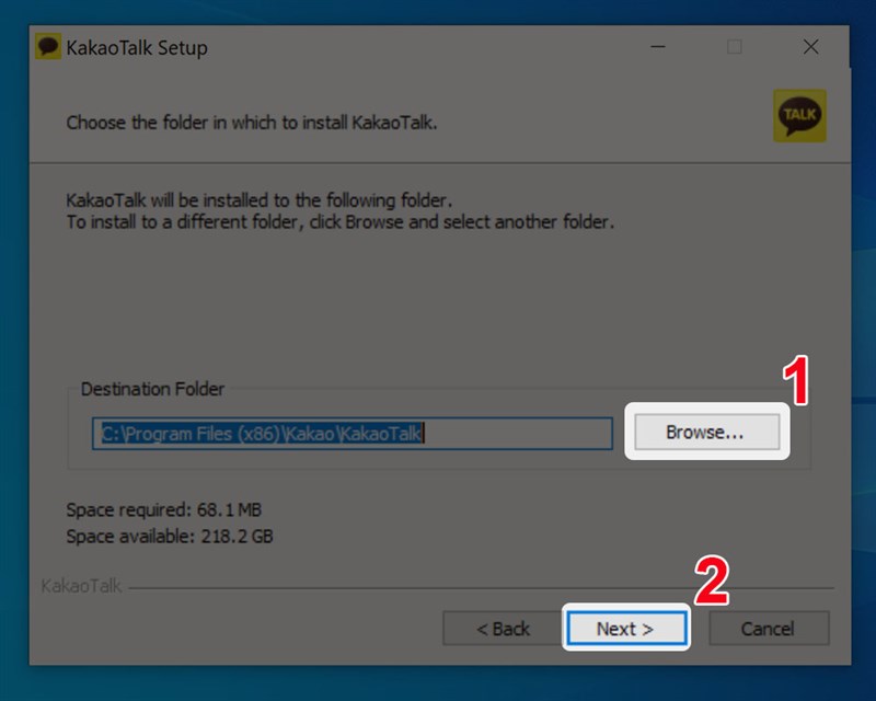 Tiếp tục nhấn Next