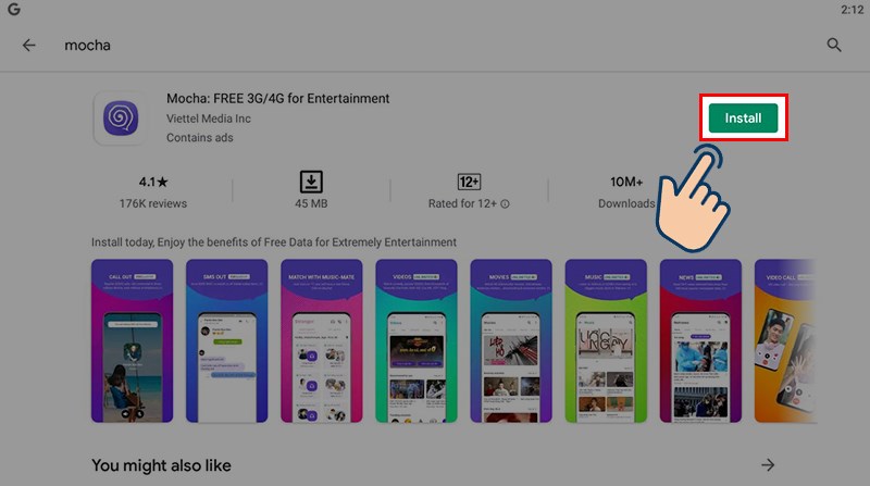 Chọn v&agrave;o Install để tải về.