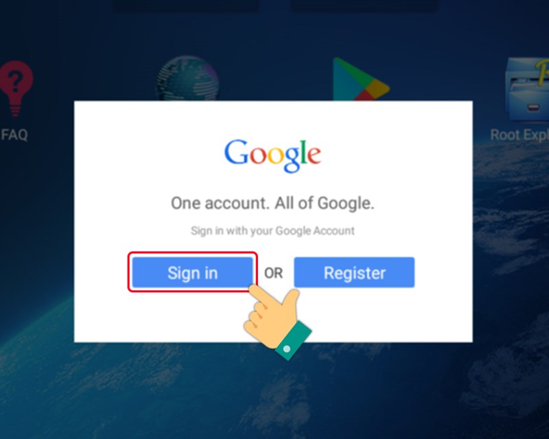 Chọn Sign in để đăng nhập tài khoản Google của bạn