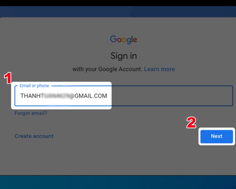 Nhập tài khoản Google của bạn
