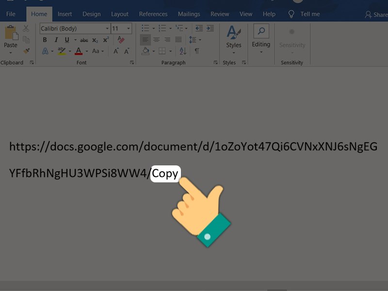 Tiếp tục thêm chữ copy sau dấu gạch chéo