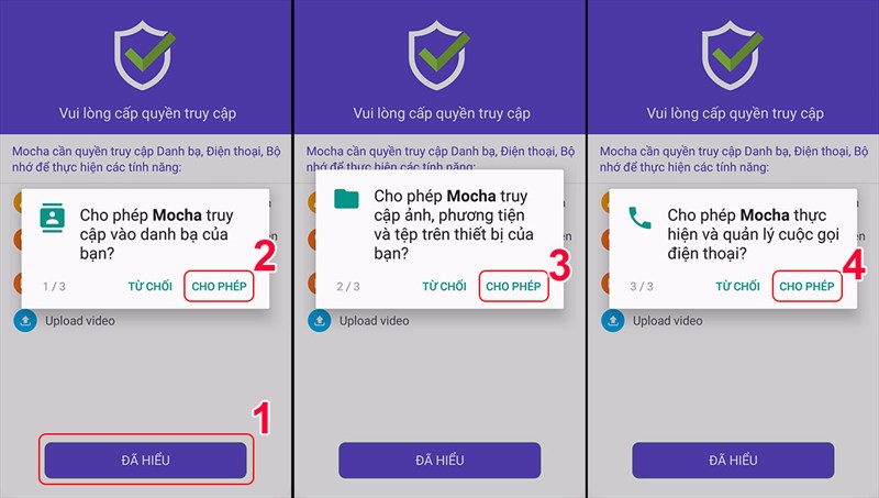 Cấp quyền truy cập cho Mocha