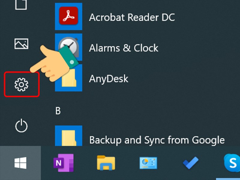 Mở cài đặt trên máy tính Windows 10