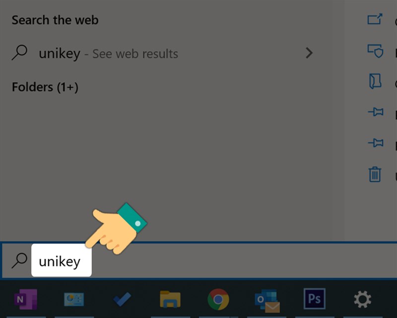 Gõ tìm kiếm Unikey
