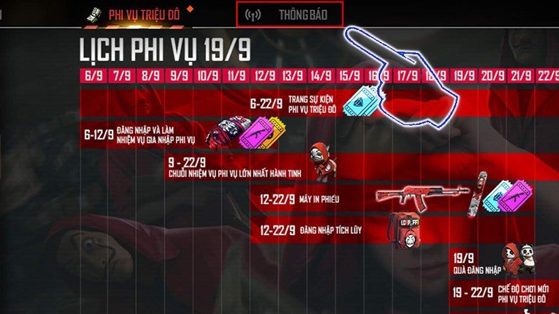 Bước 2: Chọn mục Th&ocirc;ng b&aacute;o.