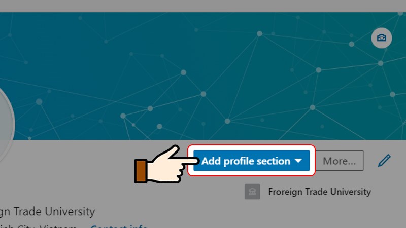 Nhấn chọn Add profile section
