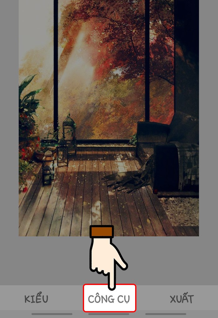 Nhấn chọn C&ocirc;ng cụ