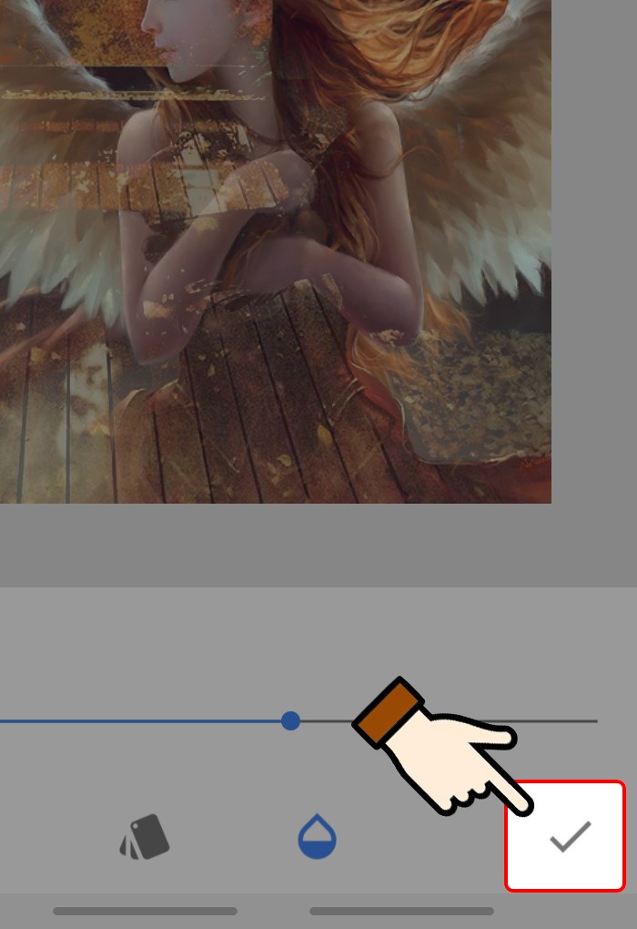 Nhấn chọn biểu tượng dấu t&iacute;ch để lưu chỉnh sửa