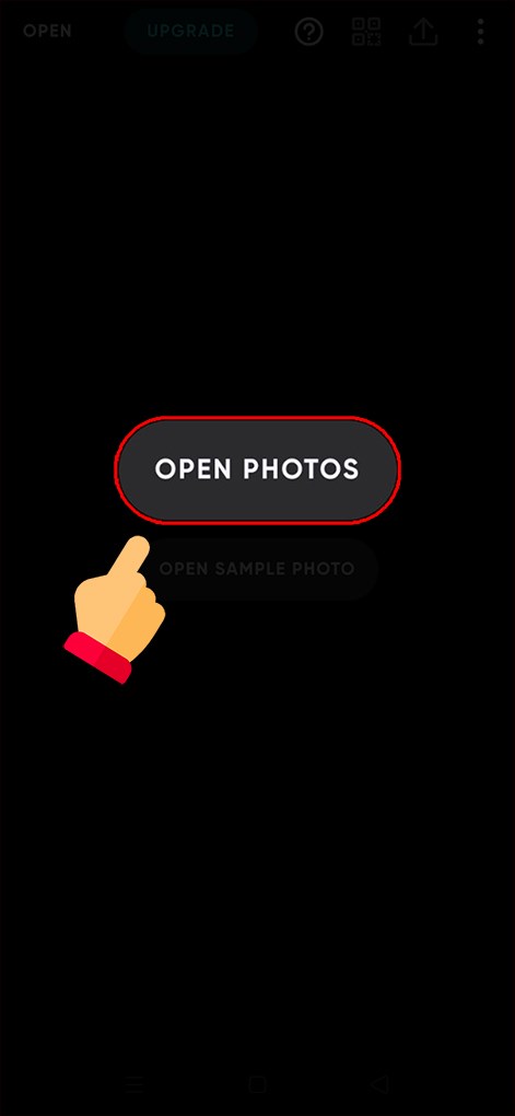 Mở ứng dụng Polarr > Chọn Open Photos.