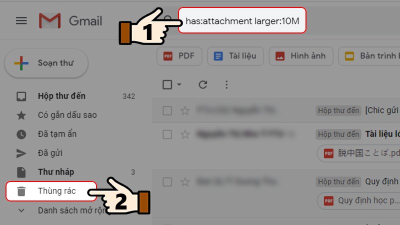 Thường xuyên dọn dẹp mail rác, mail quảng cáo,...