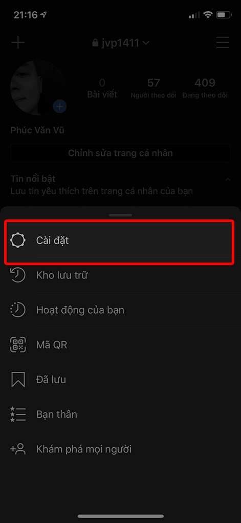 Chọn C&agrave;i đặt.