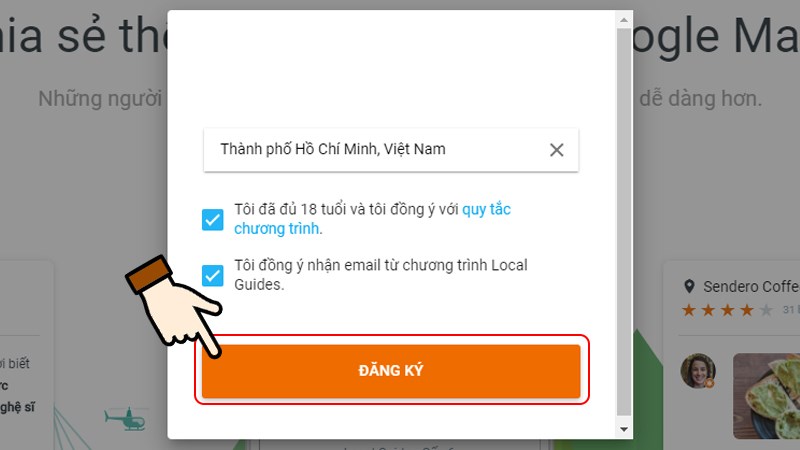 Nhấn chọn Đăng ký