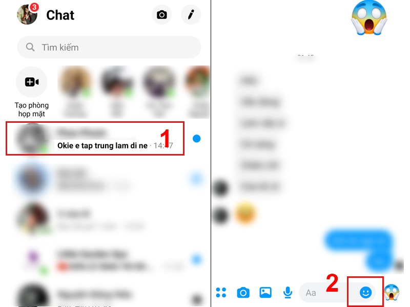 Bạn mở messenger của mình lên. Sau đó mở một tin nhắn bất kì.