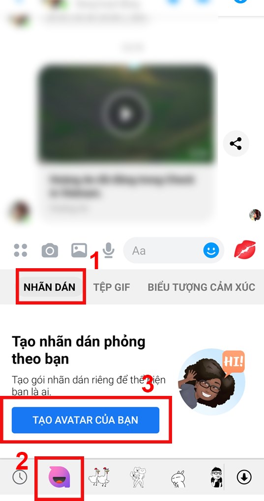 Chọn tạo avatar của bạn.