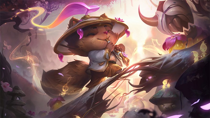 Ảnh Skin Hoa Linh Lục Địa: Teemo Phong Linh Tiểu Qu&aacute;i H&agrave;ng Hiệu (K&iacute;ch thước: 1920 x 1080)