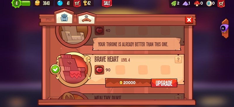 N&acirc;ng cấp ngai v&agrave;ng gi&uacute;p gia tăng lượng m&aacute;u