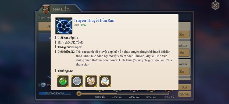 Nhiệm vụ Truyền Thuyết Dấu Sao