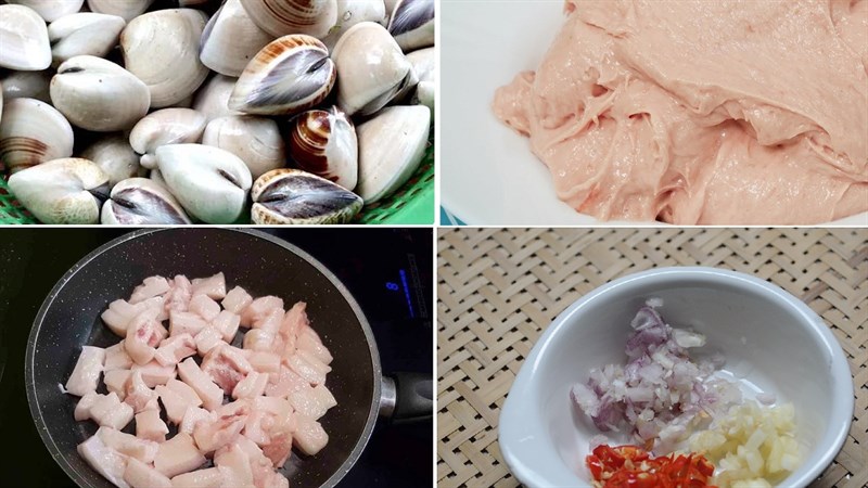 Nguyên liệu món ăn chả ngao (nghêu) chiên giòn