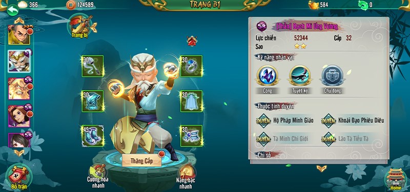 Giao diện trang bị của nh&acirc;n vật