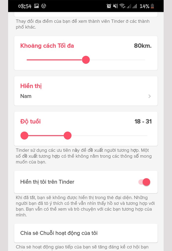 thiết lập hồ sơ