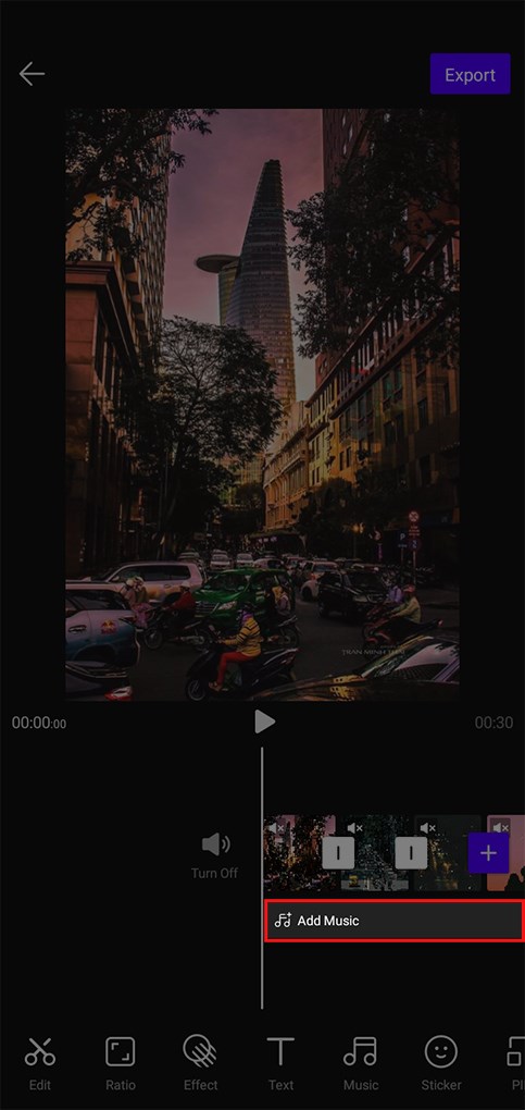 Nhấn vào nút Add Music