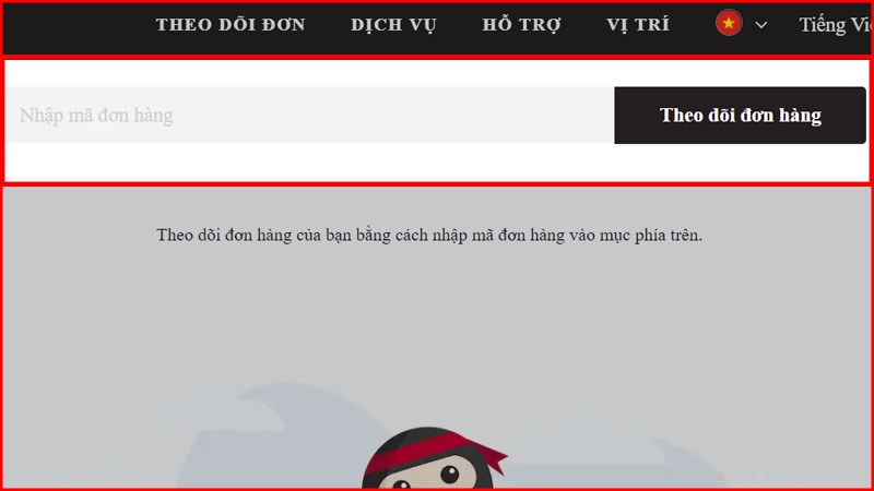 Vị tr&iacute; đơn h&agrave;ng Shopee tr&ecirc;n Ninja Van